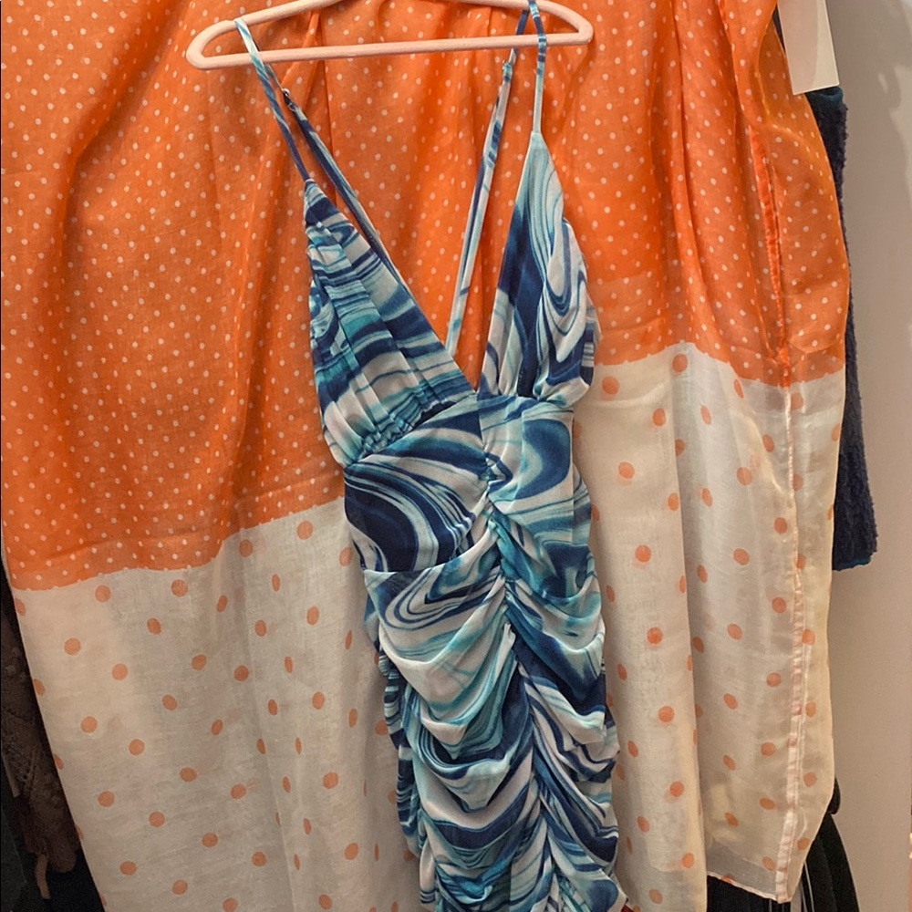 Blue Swirl Mini Dress